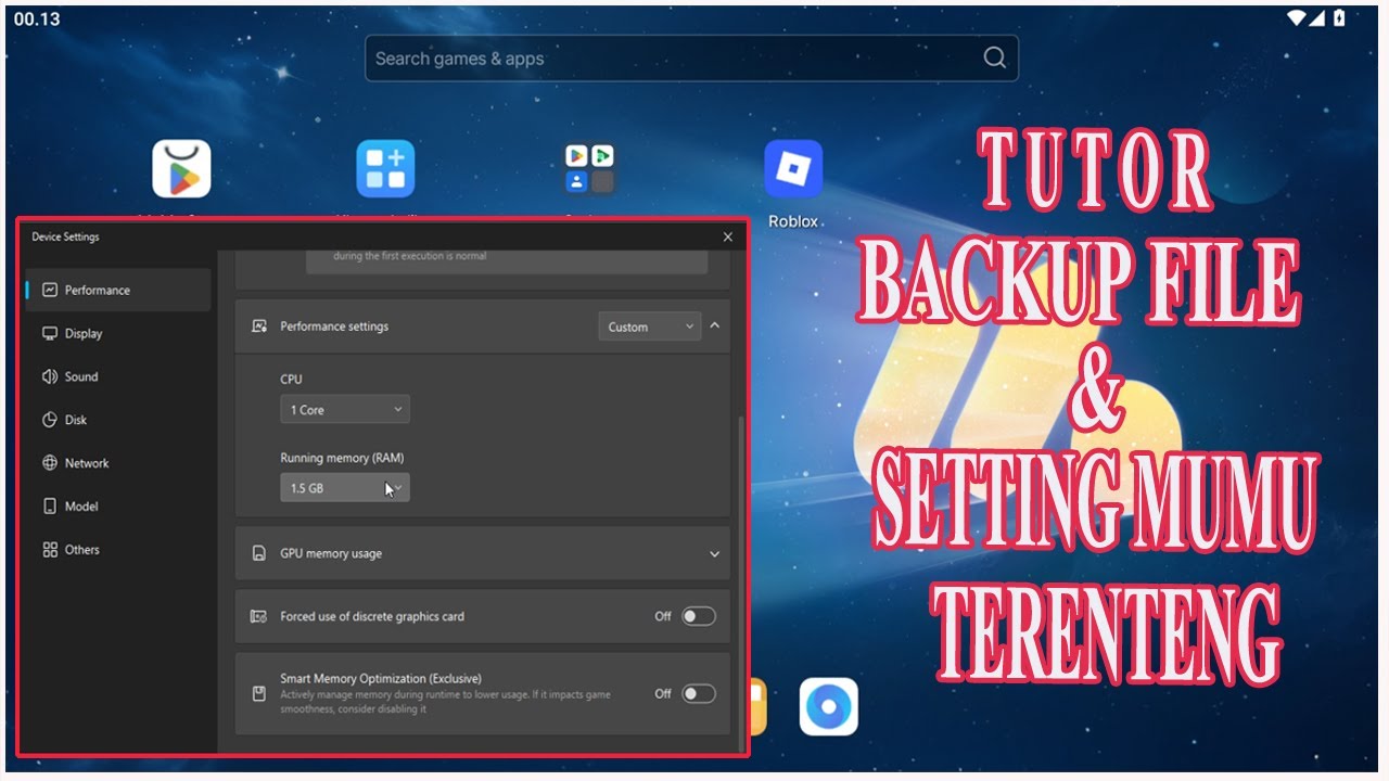 Tutorial Backup File Emulator Mumu dan Setting Emulator TERENTENG