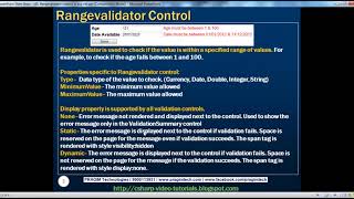 45 Rangevalidator control in asp net Part 45