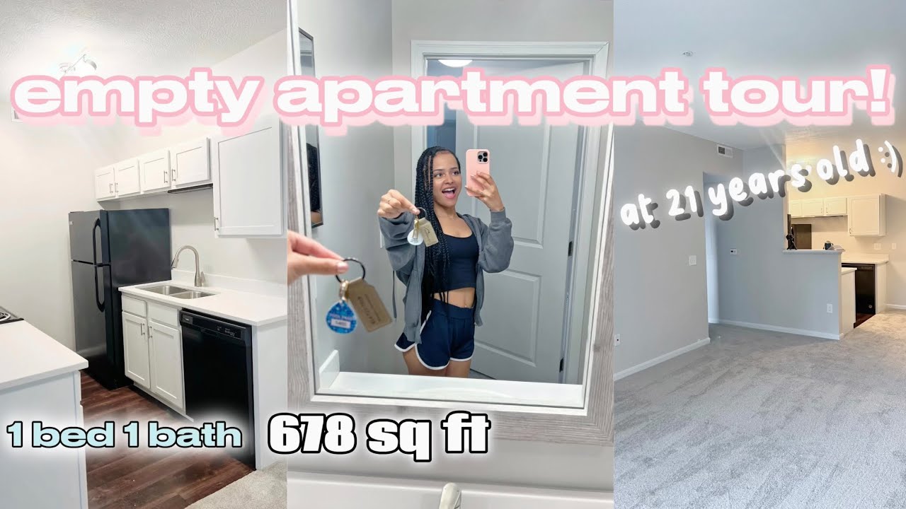 EMPTY APARTMENT TOUR (first apartment alone) ♡ | walkthrough + haul ...
