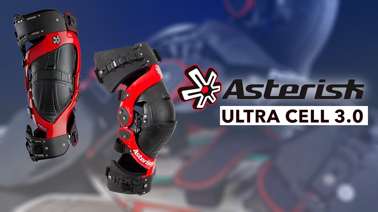 Genouillères De Motocross Asterisk Ultra Cell 3.0 - Taille Grande (LG), Couleur Gris/noir, Neuves