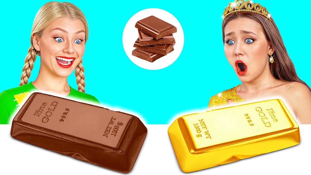 Челлендж. Шоколадная Еда vs Настоящая еда | Съедобная Битва от Friendly DO