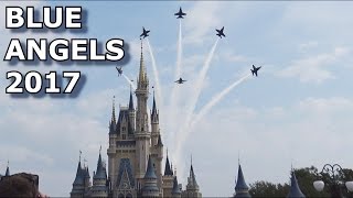 U.S. Navy Blue Angels Fly Over Magic Kingdom Cinderella Castle 2017 - Walt Disney World