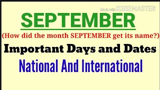 Important Dates And Days Of September | All Important National And International Days In September