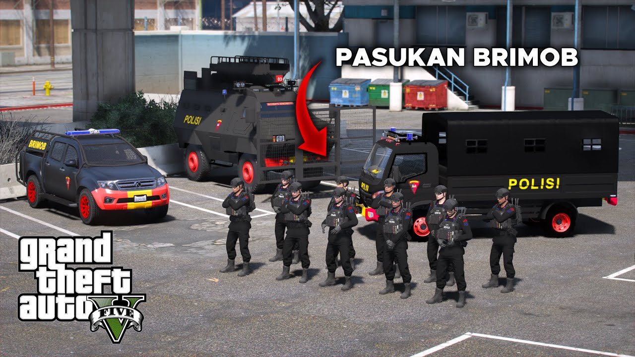 BRIMOB BASMI TERORIS RUSUH DI KOTA !! - GTA 5 Mod Polisi Indonesia