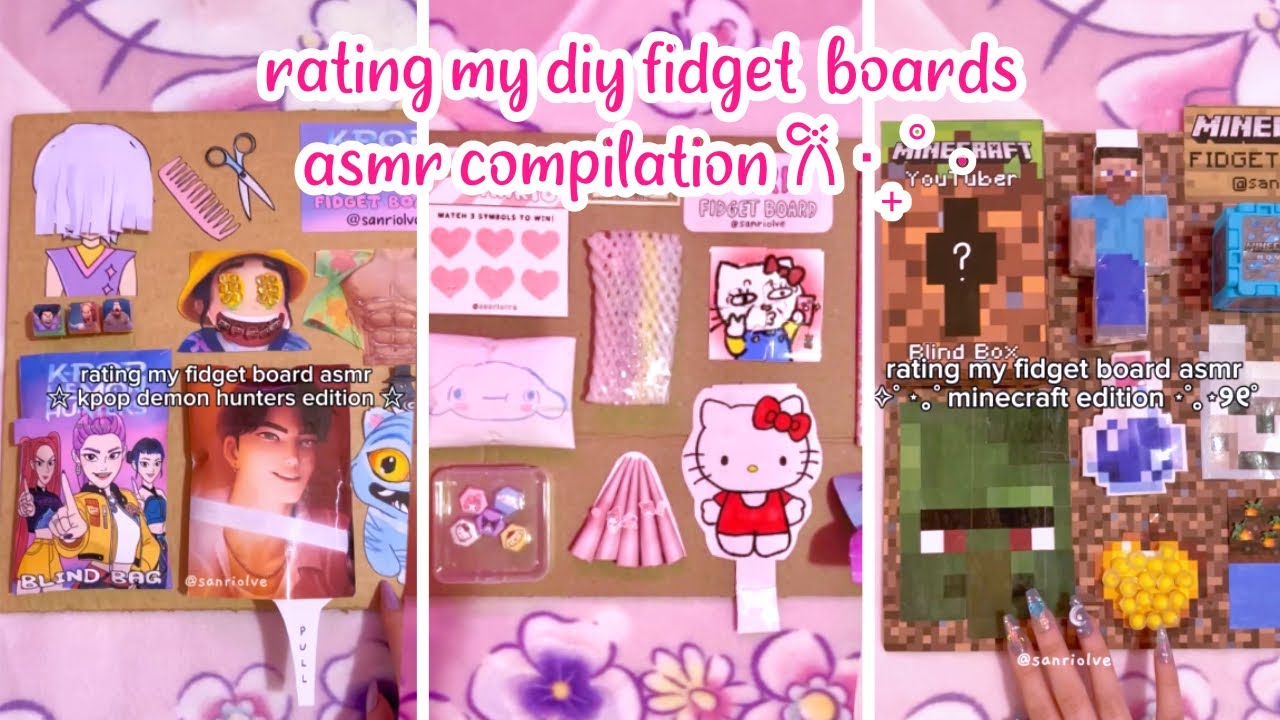 ✂️rating my fidget board asmr DIY edition 💕 compilation | ASMR | sanriolve