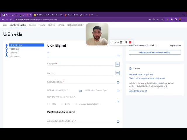 OZON - Ürün Listing Bölüm 1