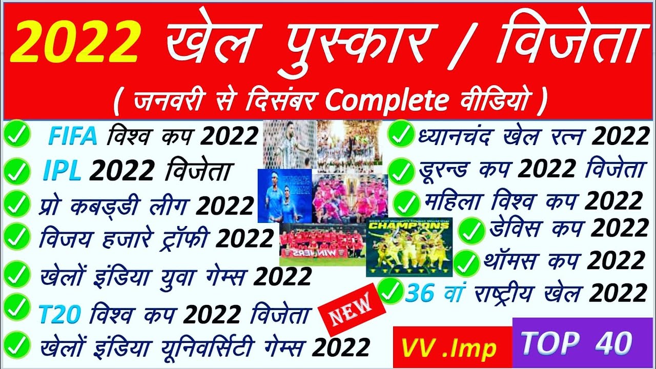 2022 के सभी खेल पुरस्कार / sports awards 2022 current affairs last 12