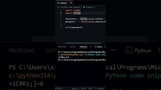 Random Password Generator#PythonProjects #PythonSecurity #LearnPython