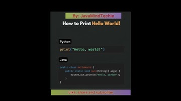 How to print “Hello World” in Python Vs Java  Language |#interviewquestions