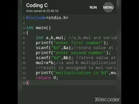 C Program Multiplication of 2 Numbers | Multiplication of 2 nos in C ...