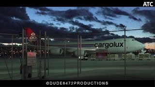 Cargolux 747-8R7F Lx-Vca Landing, Taxi, And Unloading At Calgary Airport ᴴᴰ