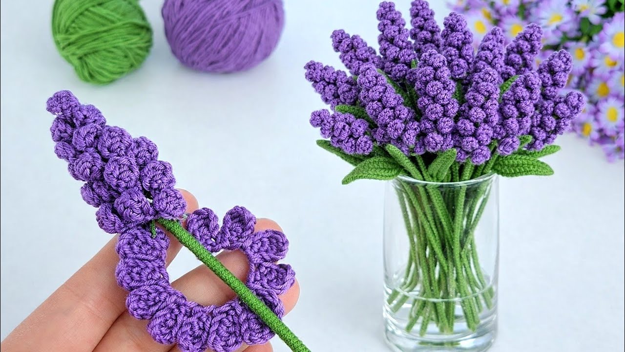 Everyone Is Making This! 💜 Easy Crochet Lavender Flower Tutorial