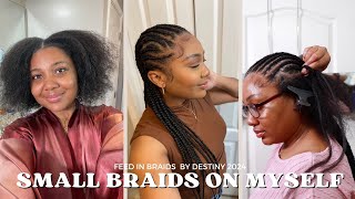 How to do Small feed in braids on Yourself || Tips & PreParting + Braids Maintenance Routine