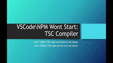 Microsoft Visual Studio Code. Node Start Error npm run tscw ts not found