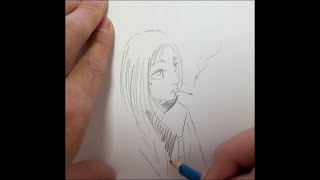 【呪術廻戦】♯316 家入硝子一発描き【Jujutsu Kaisen drawing with a pencil】