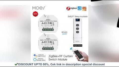 MOES RF433 ZigBee Smart Curtain Switch Module for Motorized Roller Shutter Blinds Motor 2MQTT Tuya S