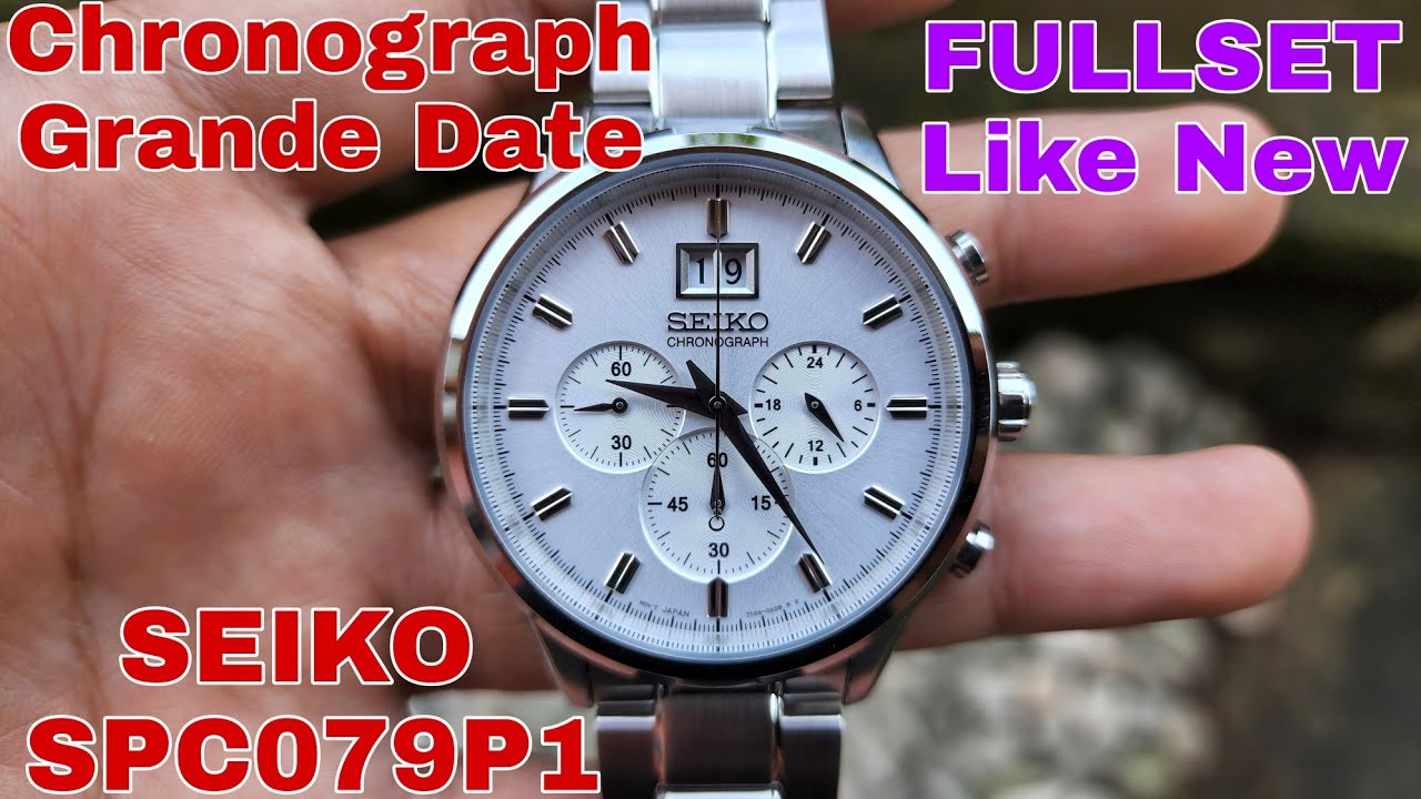 SOLD SEIKO SPC097P1 CHRONOGRAPH GRANDE DATE WHITE DIAL BIG DATE MULUS  FULLSET FOLLOW IG LakoneWatch - YouTube