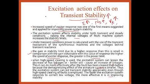 PSS  Lecture 33 Excitation & Governor Action effect
