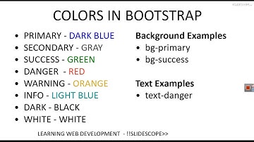 COLORS Related Classes in Bootstrap  - Theory