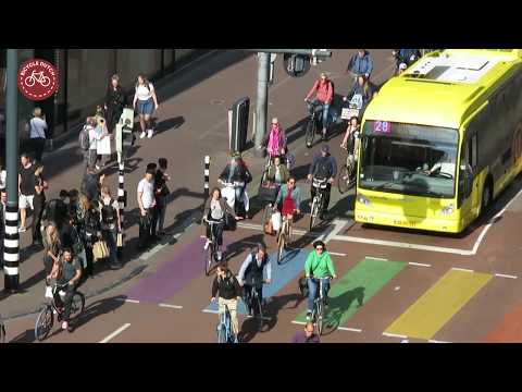 Cycling on Vredenburg, Utrecht (Netherlands)