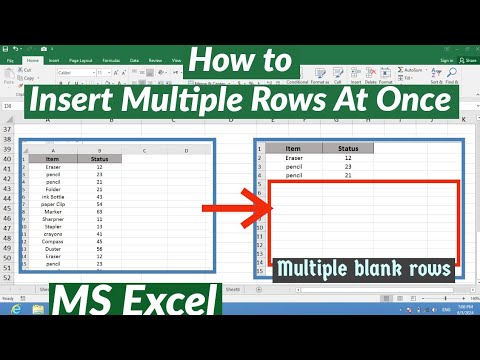 How to Insert Multiple Rows at Once in MS Excel | How to Add Multiple ...