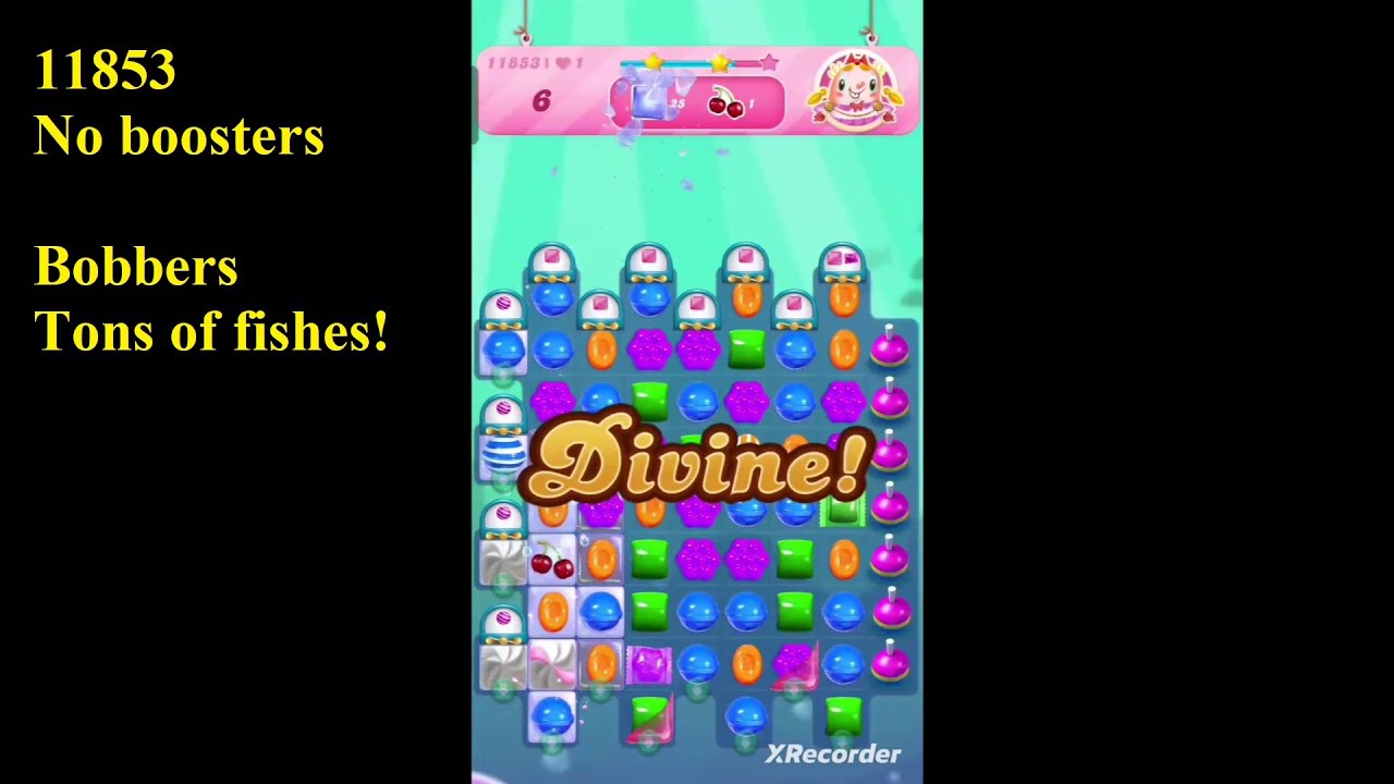 Candy Crush Saga Level 11853 3 stars no boosters bobbers tons of