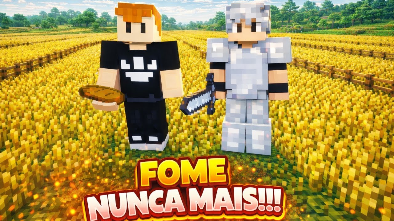 Construímos uma MEGA plantação de trigo e um armazém PERFEITO no Minecraft