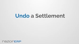 Undo a Settlement