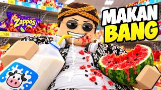 I LOOTED ALL THE FOOD IN THE SUPERMARKET FOR FREE - Eat Everything In A Grocery Store