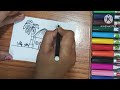 How to draw a beautiful house🏠💞🌈#Easyhutdrawingforkidsstepbystep#viral