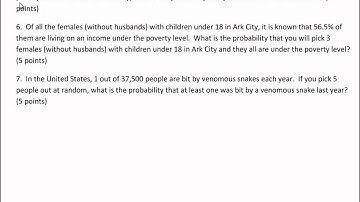 Elementary Statistics - Chapter 4-5 Test - Problem Type 5