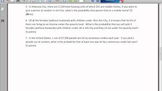 Elementary Statistics - Chapter 4-5 Test - Problem Type 5