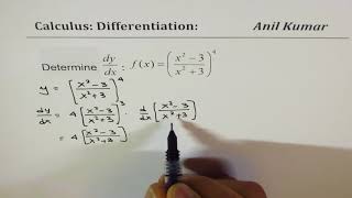 Differentiation Product Chain Quotient Rule and Simplify by Factoring