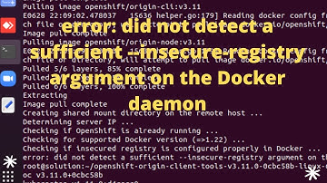 error: did not detect a sufficient   insecure registry argument on the Docker daemon