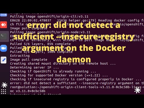 error: did not detect a sufficient   insecure registry argument on the Docker daemon