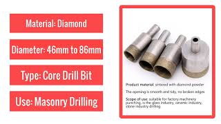Best Sintered Diamond Core Drill Bits 46-86 Straight Hole Saw Bench Drill For Gl Ceramic Stone