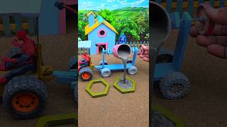 😱 Diy Real Working Mini Tractor Making Cement Pillar | Amazing DIY Construction Machine 🚜 #shorts