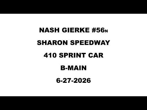 Nash Gierke 56N Sharon Speedway 410 Sprint B Main 6-27-26