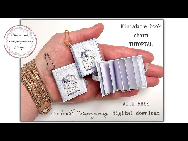 Miniature book charm tutorial FREE digital download 