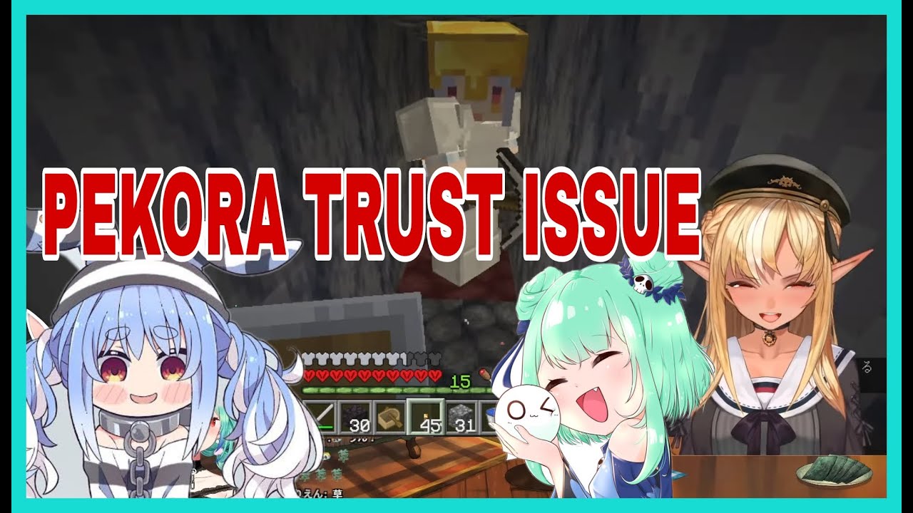 Pekora Has Serious Trust Issue With Shiranui Flare n Rushia | Minecraft [Hololive/Eng Sub]