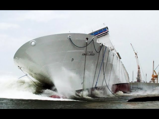 Big Ships Launch Awesome Ship Launches Compilation Youtube
