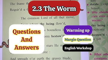 8th Std - English - Chapter 2.3 The Worm Warming Up, Margin Questions and English Workshop answers 