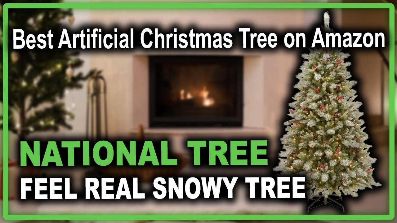 National Tree Feel Real Snowy Bristle Hinged Tree Best Artificial