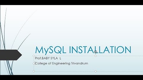 Advanced DBMS lab - MySQL installation