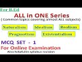MCQ of All subjects of B.Ed | Naturalism; Idealism; Pragmatism; Existentialism; Realism; Part - 1