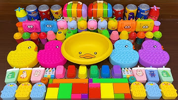 RAINBOW DUCK!! Mixing Random Things into Glossy Slime!! Satisfying RAINBOW Video