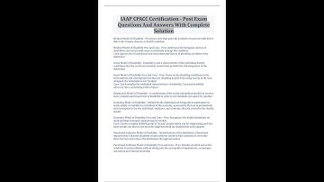 IAAP CPACC Certification   Post Exam Questions And Answers With Complete Solution