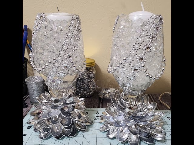 1544 Beautiful Vases With Floating Candles, Pearls and Water Beads 