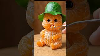 Feeding the Cutest Tiny Orange Baby! Food Art Comes to Life​#FruitArt​ #FoodCarving​#MandarinBaby​