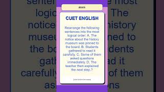 CUET English Practice Question 0005 | Para Jumbles | Medium